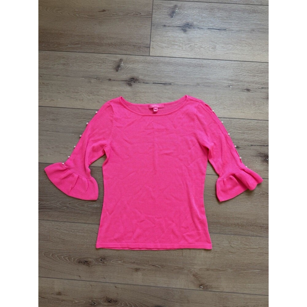 Lilly Pulitzer Rosemary Pearl Accent sweater resort Tropic Pink Medium